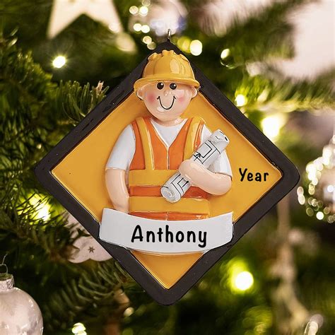 construction worker ornament